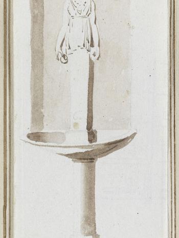 Dessin de la fontaine de la salle à manger du château de Malmaison