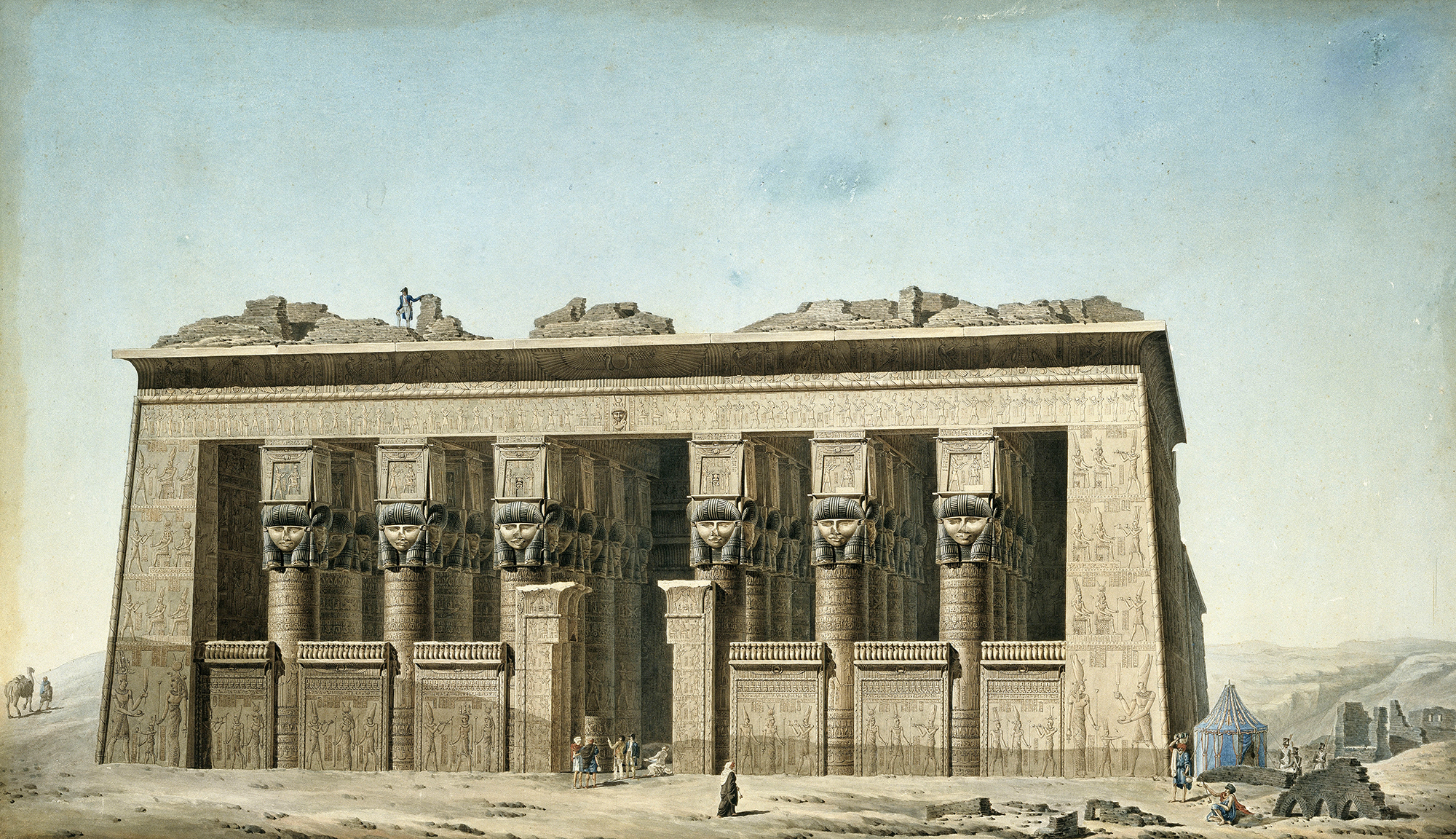 Façade (pronaos) du temple de Denderah