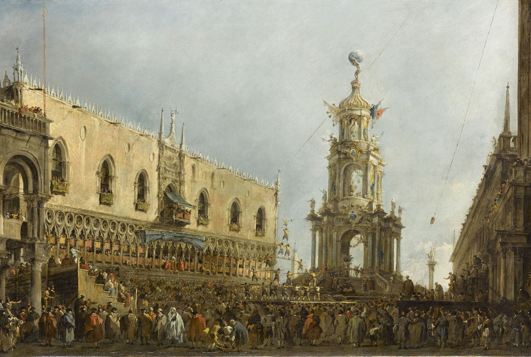 Le Doge de Venise assiste aux fêtes du jeudi gras sur la Piazzetta Le Doge de Venise assiste aux fêtes du jeudi gras sur la Piazzetta