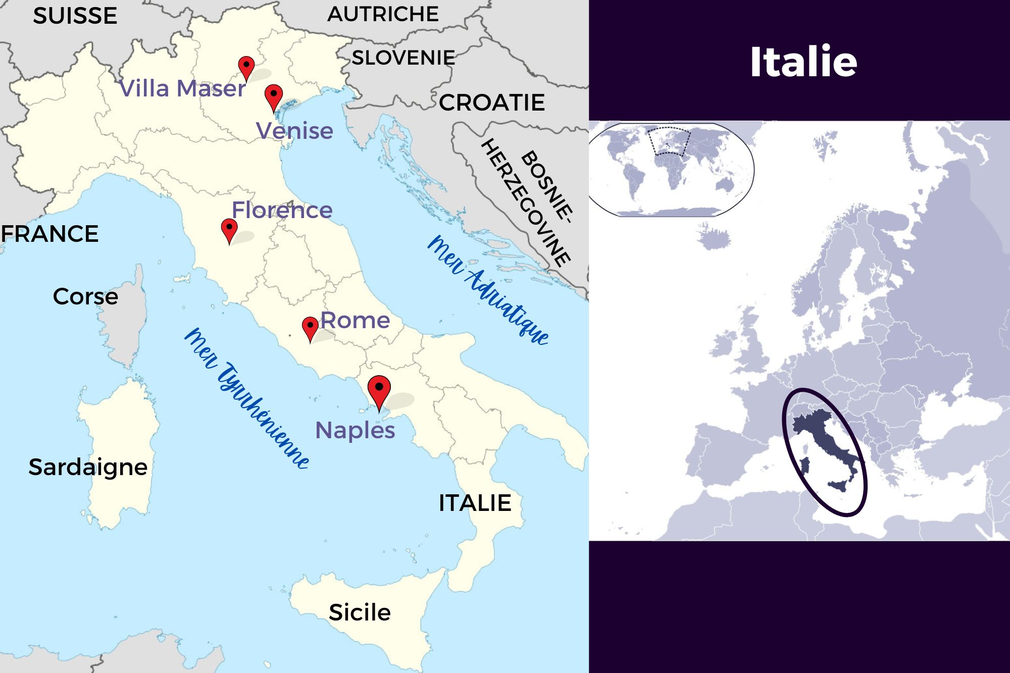 Carte de l'Italie - Venise Carte de l'Italie - Venise