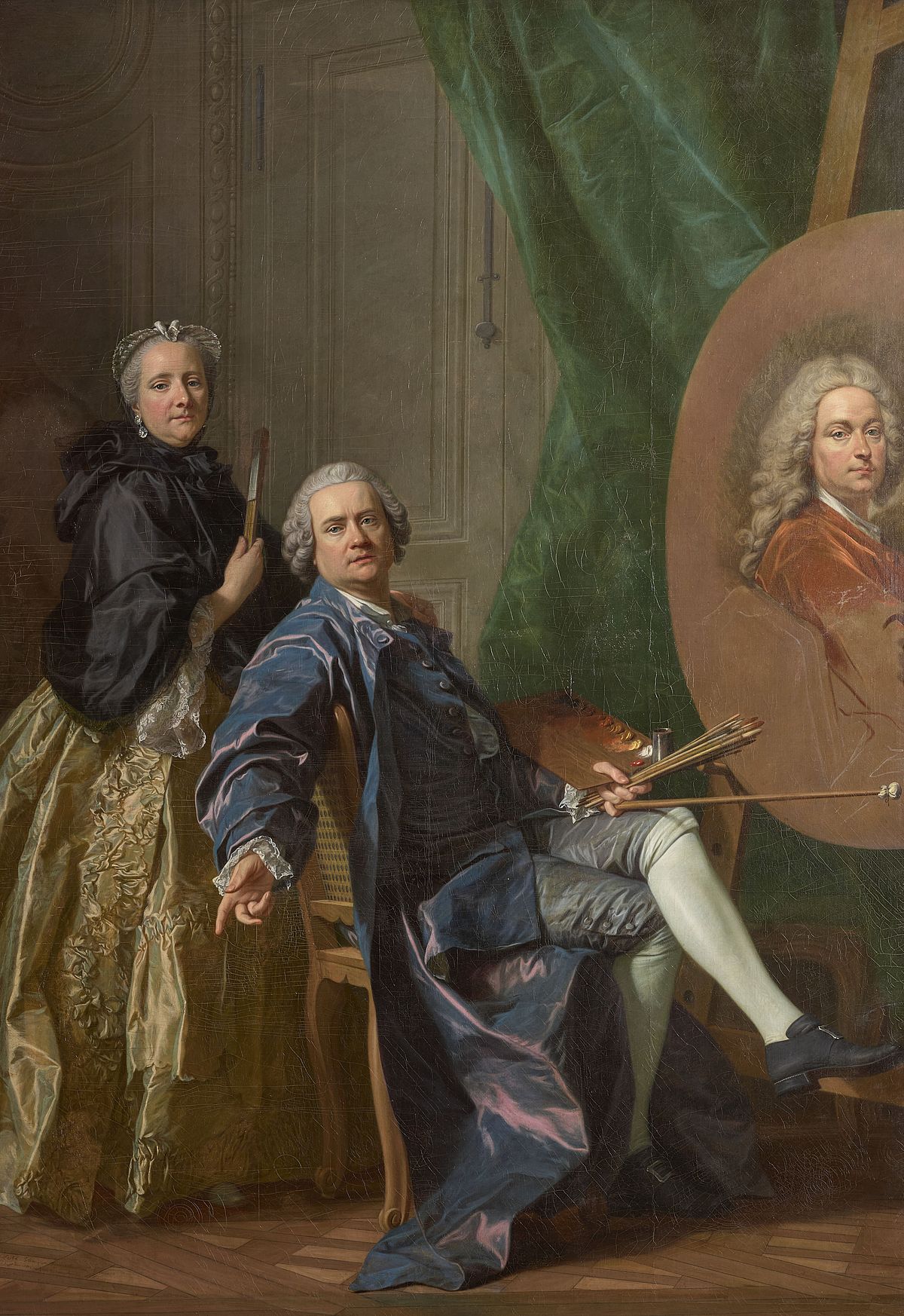 Louis-Michel Van Loo peignant le portrait de son père, conseillé par sa soeur Louis-Michel Van Loo peignant le portrait de son père, conseillé par sa soeur