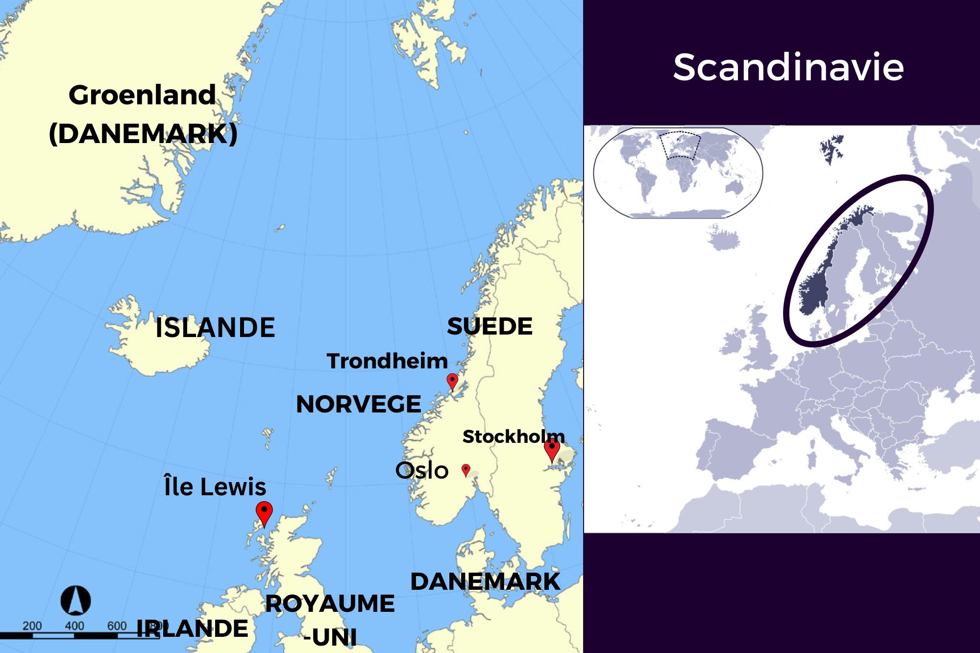 Carte de la Scandinavie - Trondheim Carte de la Scandinavie - Trondheim