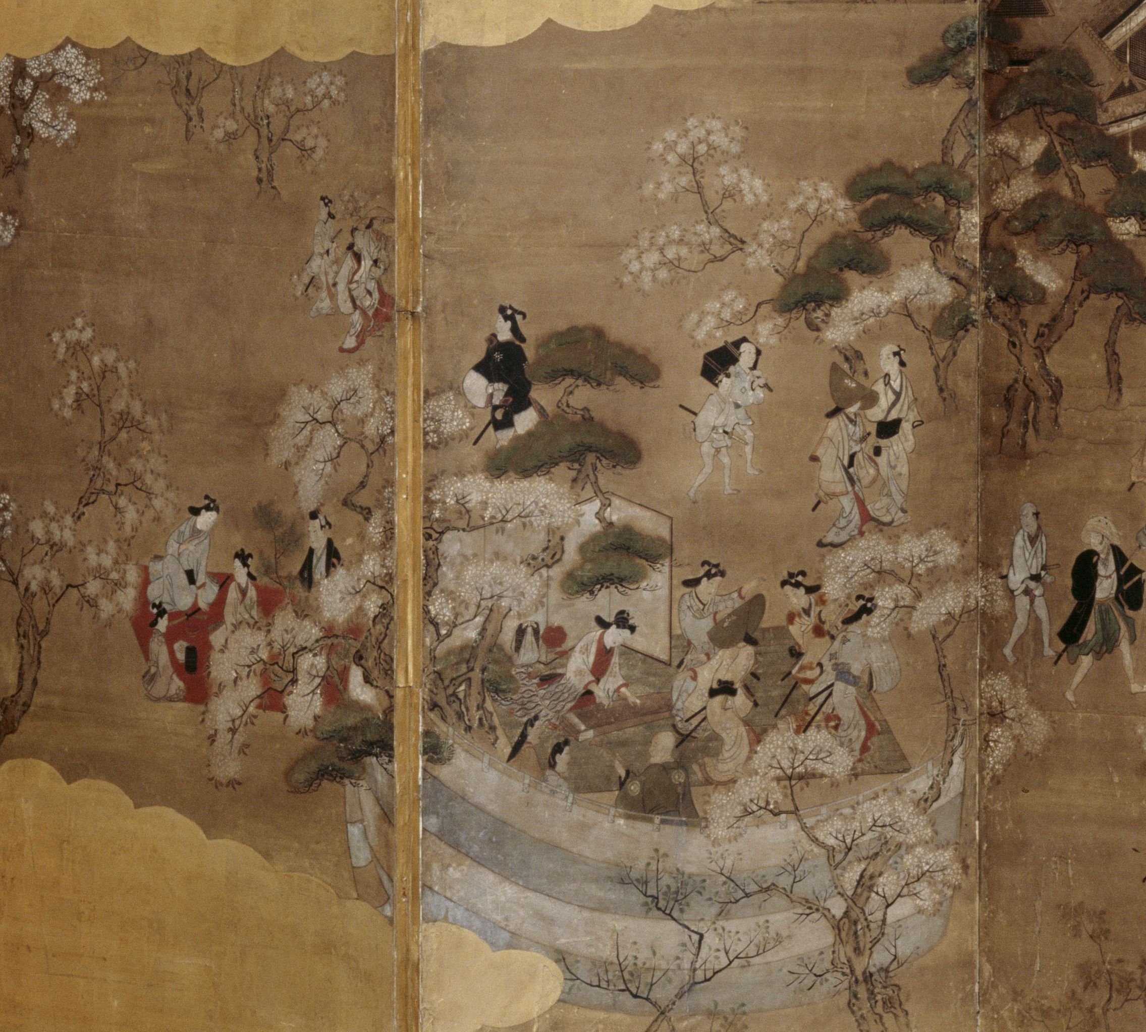 Divertissements sous les cerisiers en fleurs