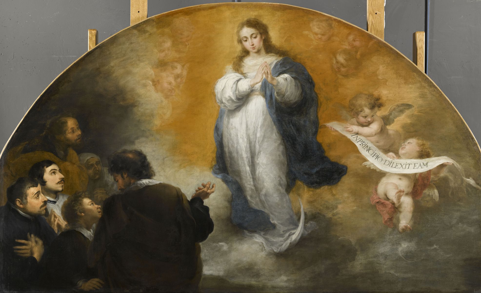 La Vierge de l'Immaculée Conception avec six figures d'hommes en prière