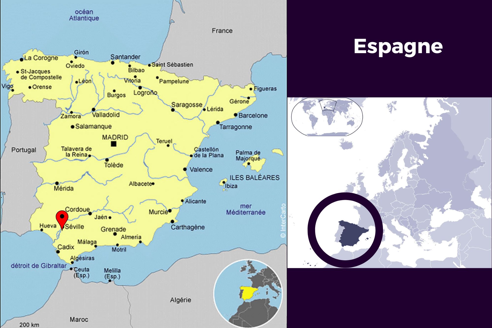 Carte de l'Espagne