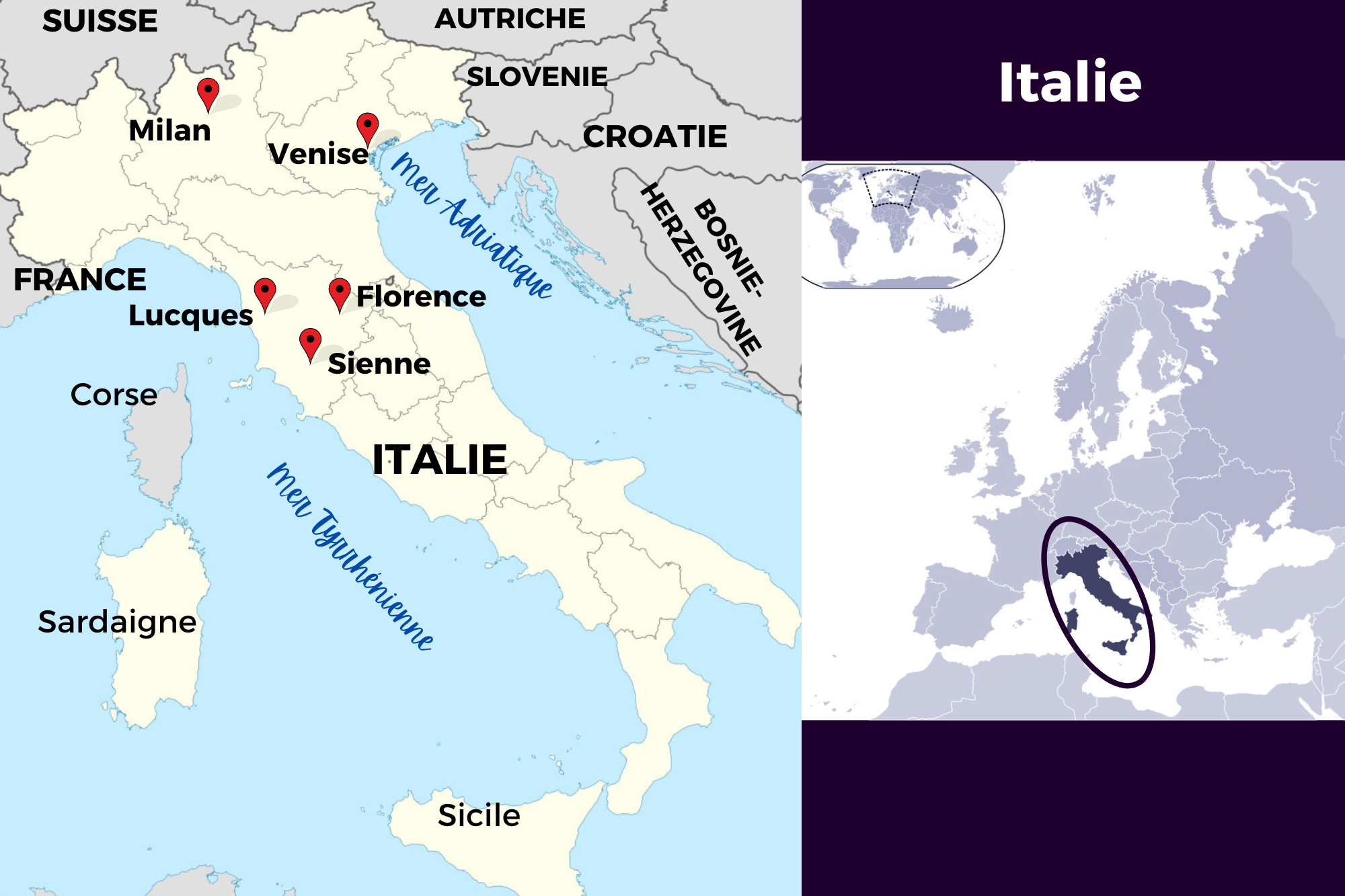 Carte de l'Italie