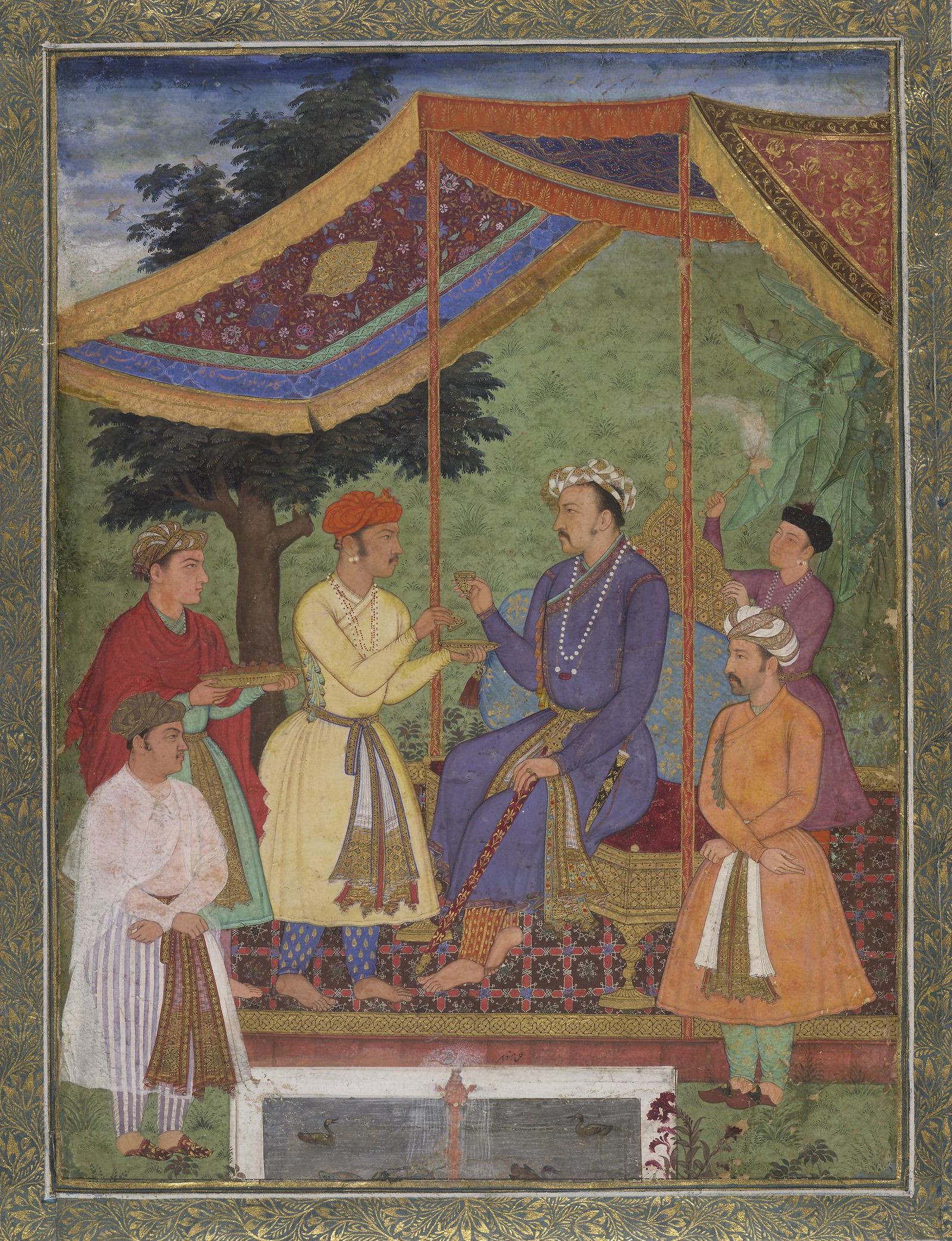 Portrait de l'empereur Jahangir avec ses fils Khusraw et Parviz Portrait de l'empereur Jahangir avec ses fils Khusraw et Parviz