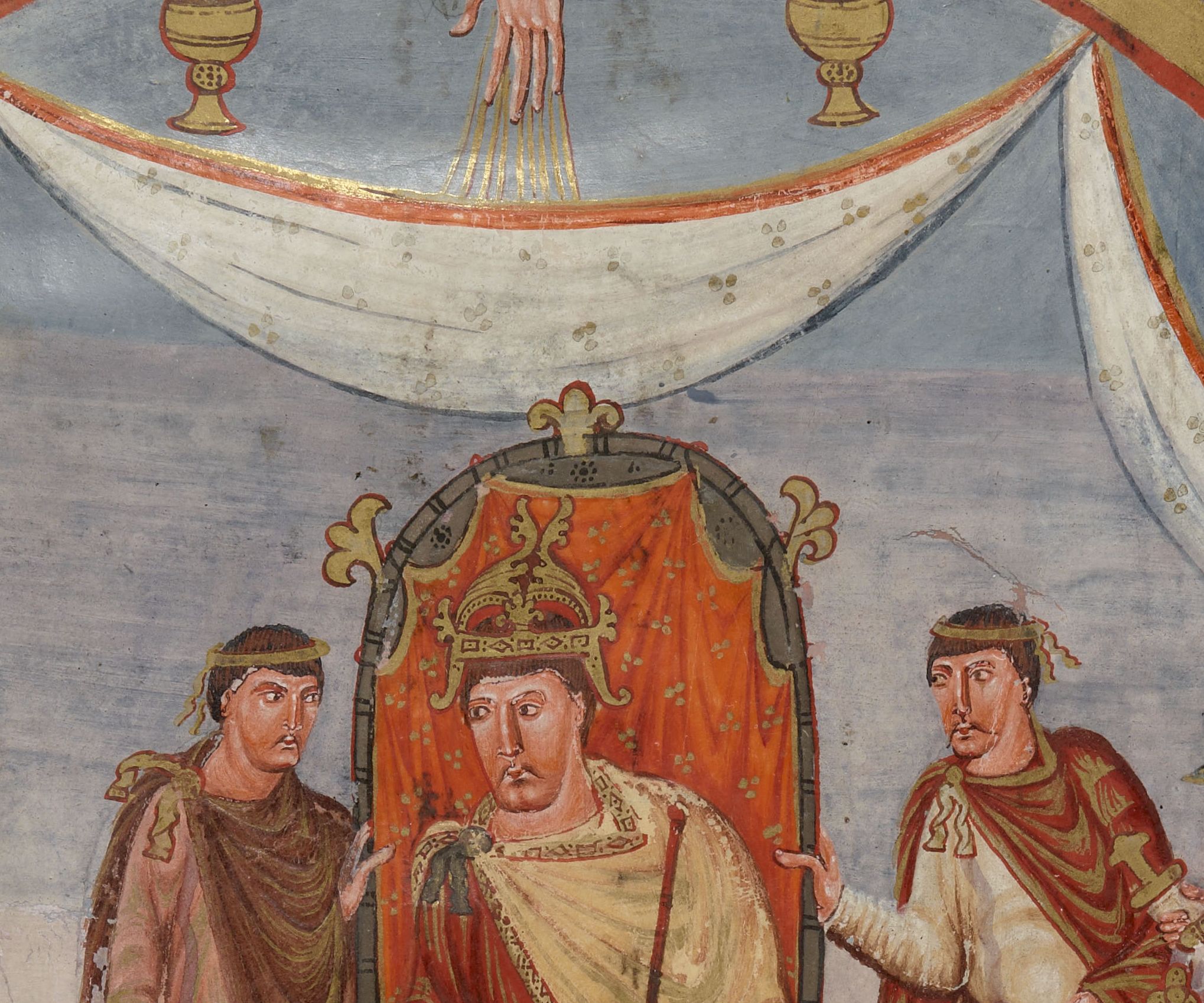 Dédicace du livre à Charles le Chauve : détail de la main de Dieu Dédicace du livre à Charles le Chauve : détail de la main de Dieu