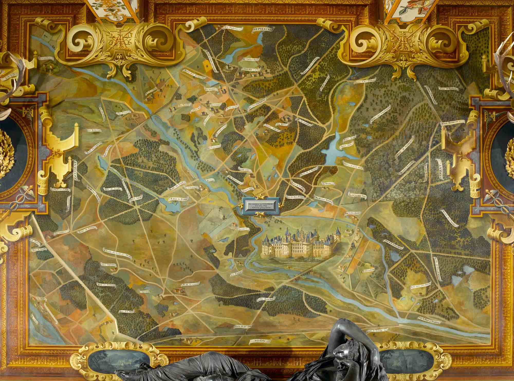 Carte murale du château et de la forêt de Chambord