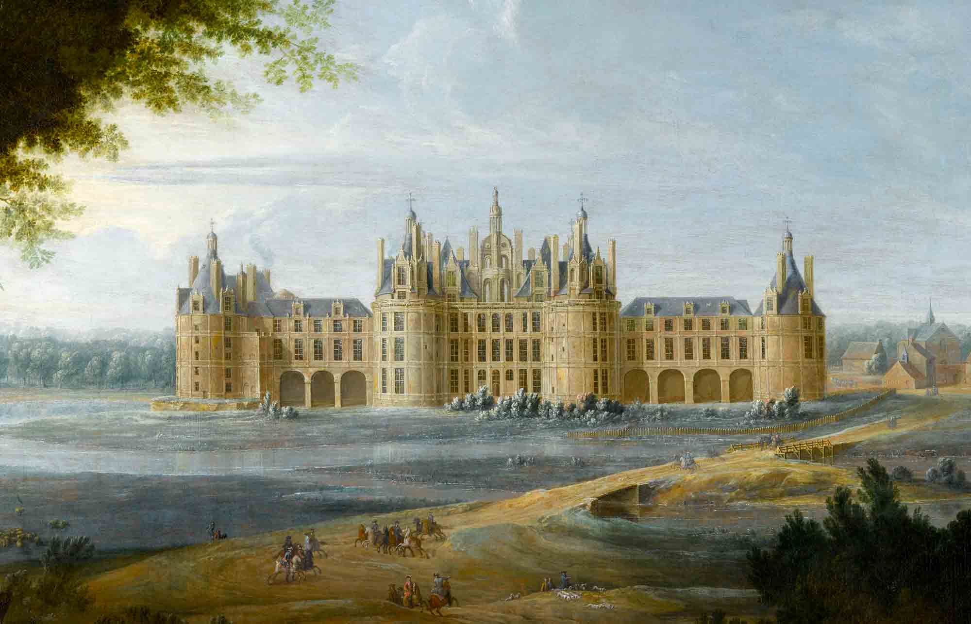 Vue du château de Chambord vers 1722, du côté du parc