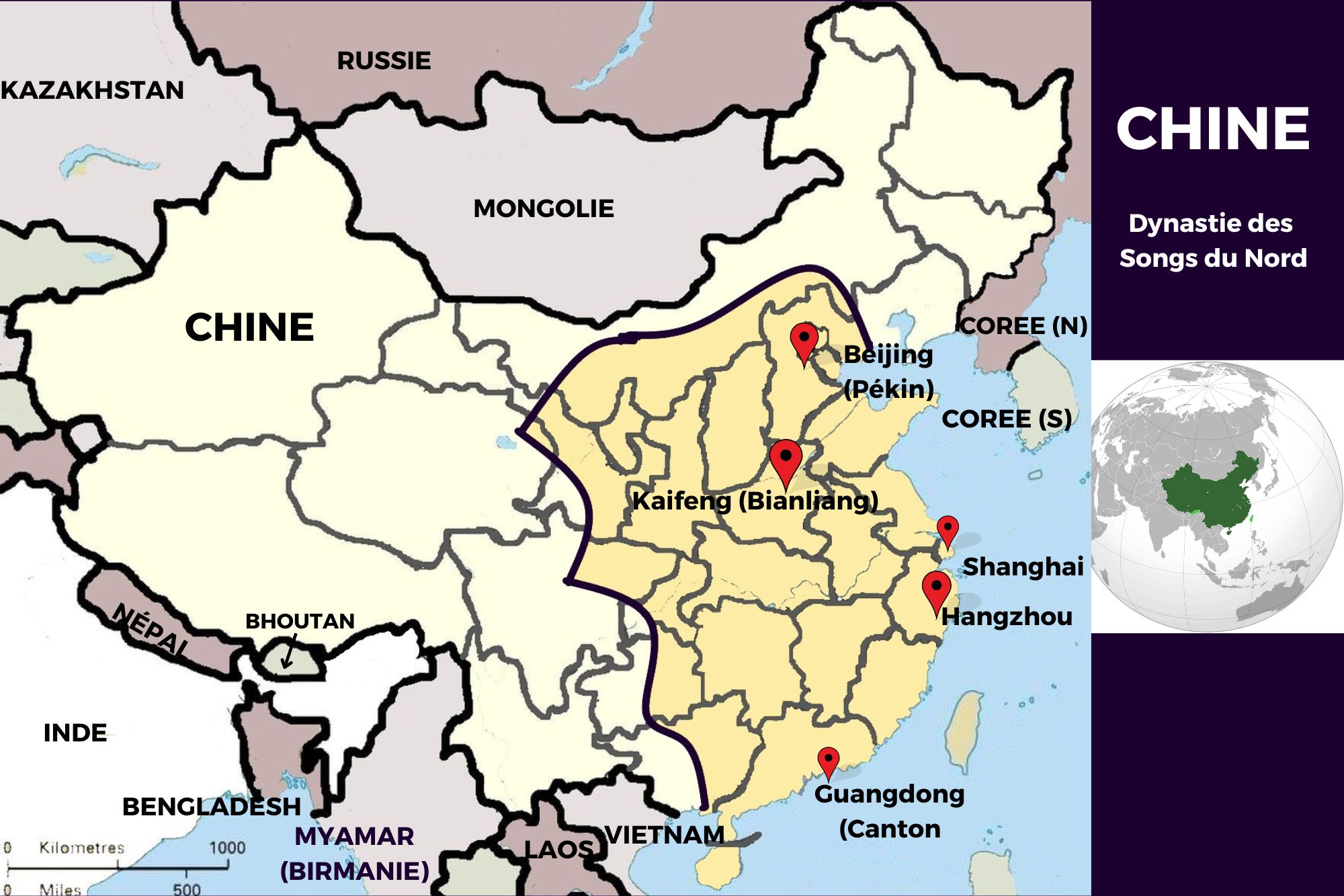 Carte de la Chine - Dynastie des Song