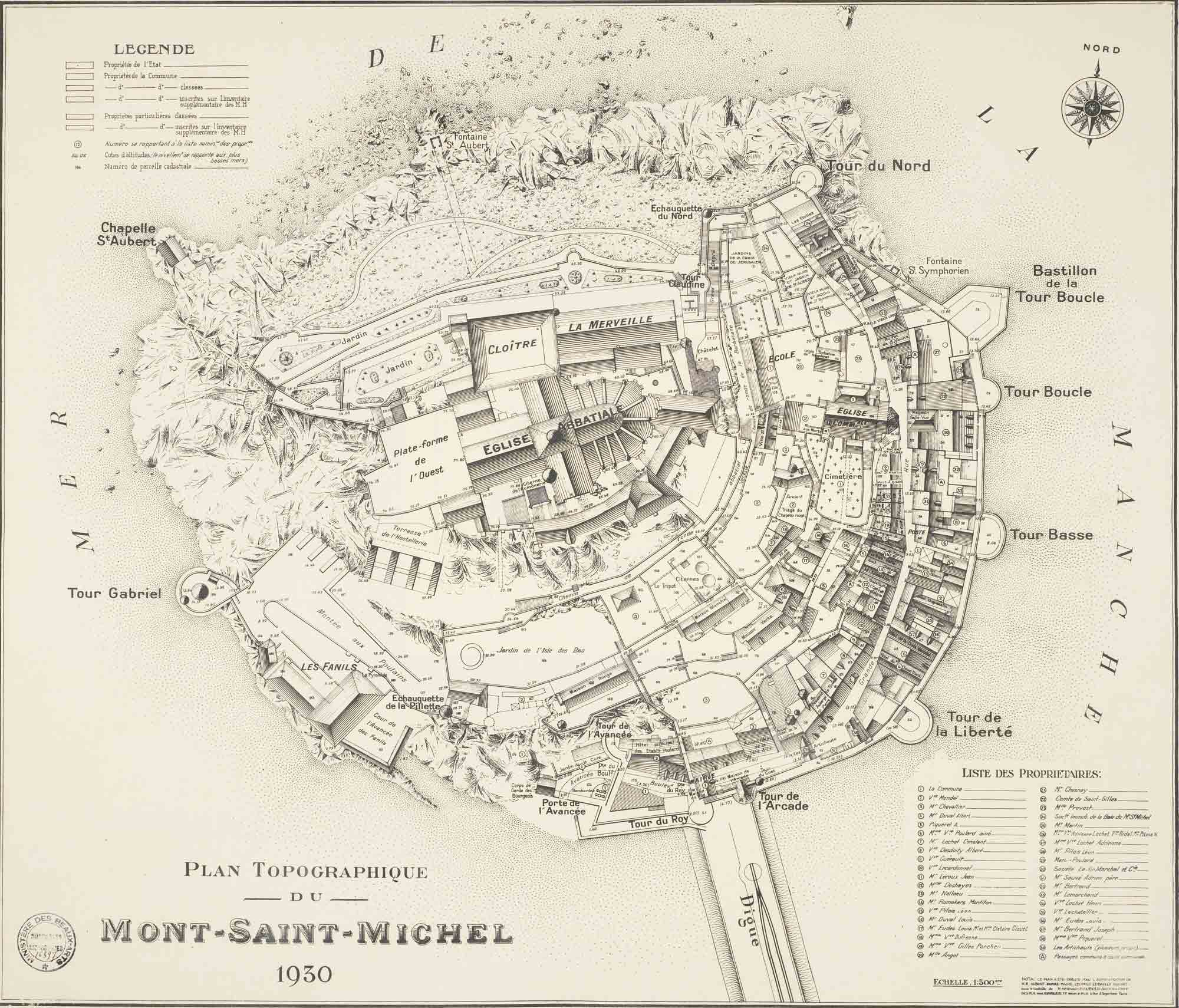 Plan topographique du mont Saint-Michel 