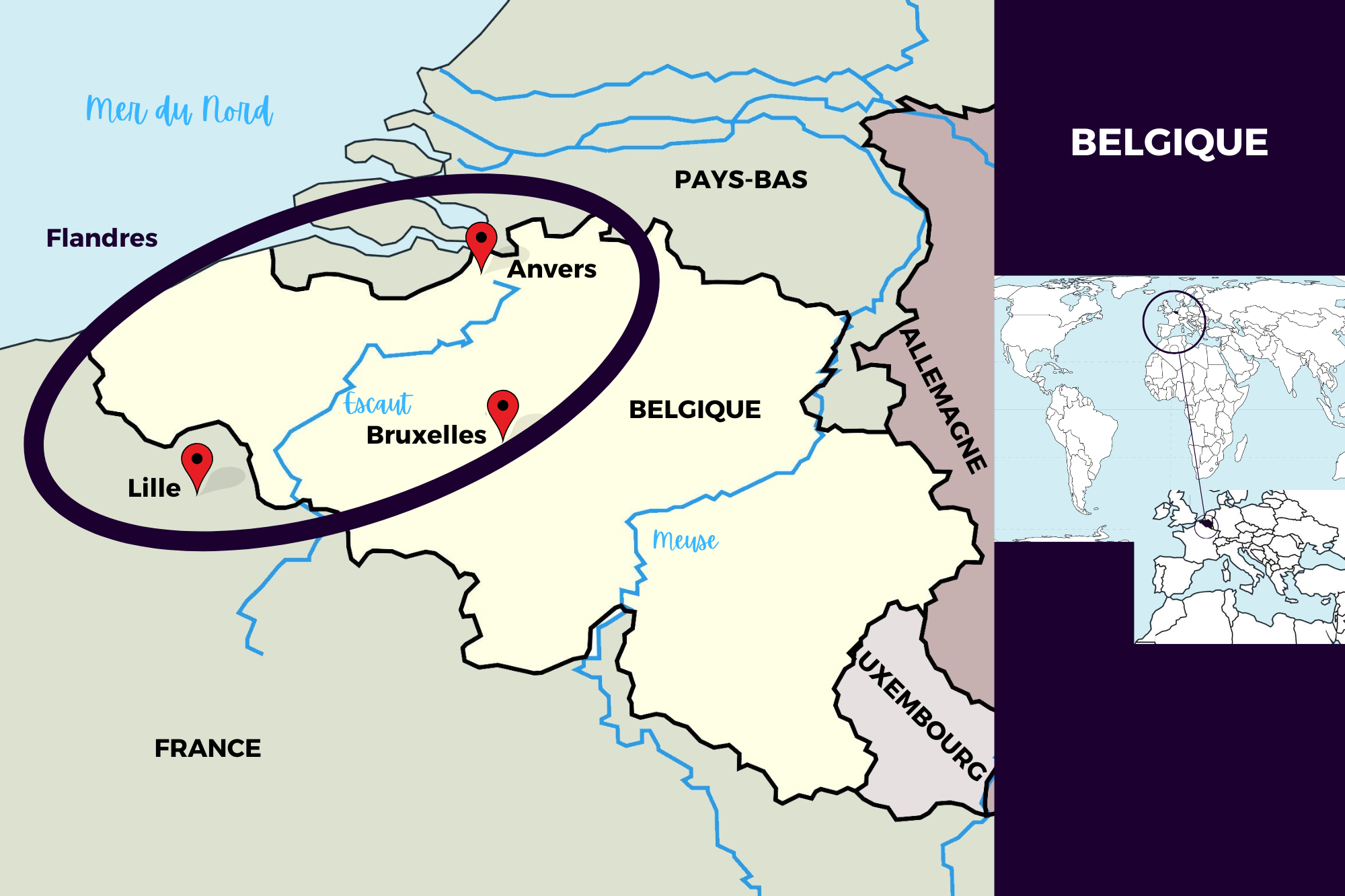 Carte de la Belgique