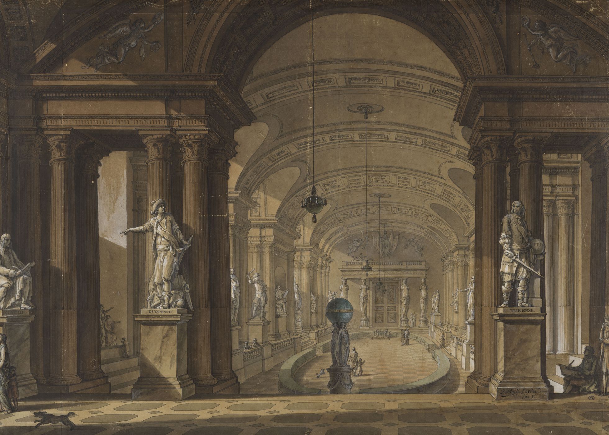 Vue de la salle des cariatides au Louvre