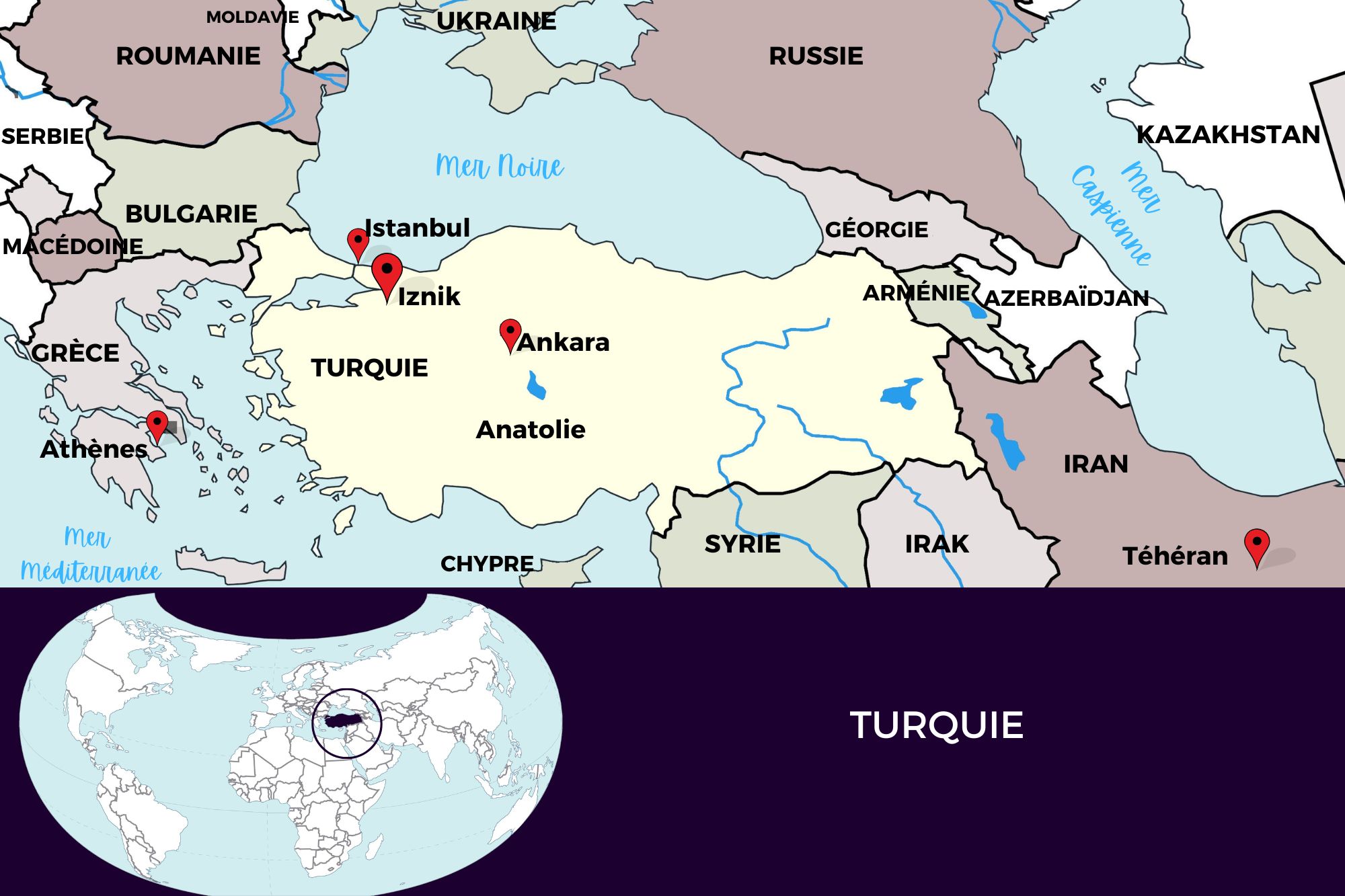 Carte géographique de la Turquie