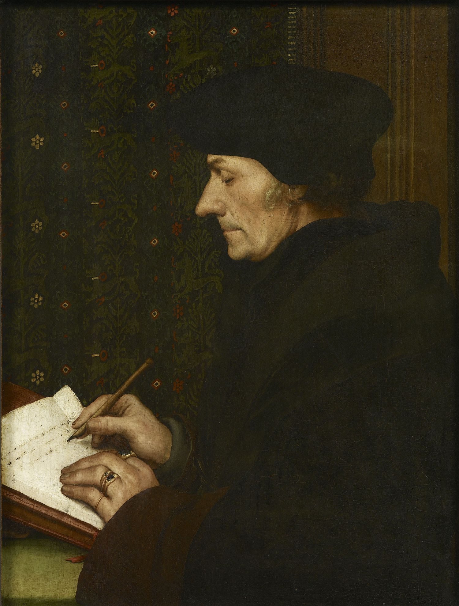 Portrait d'Érasme écrivant