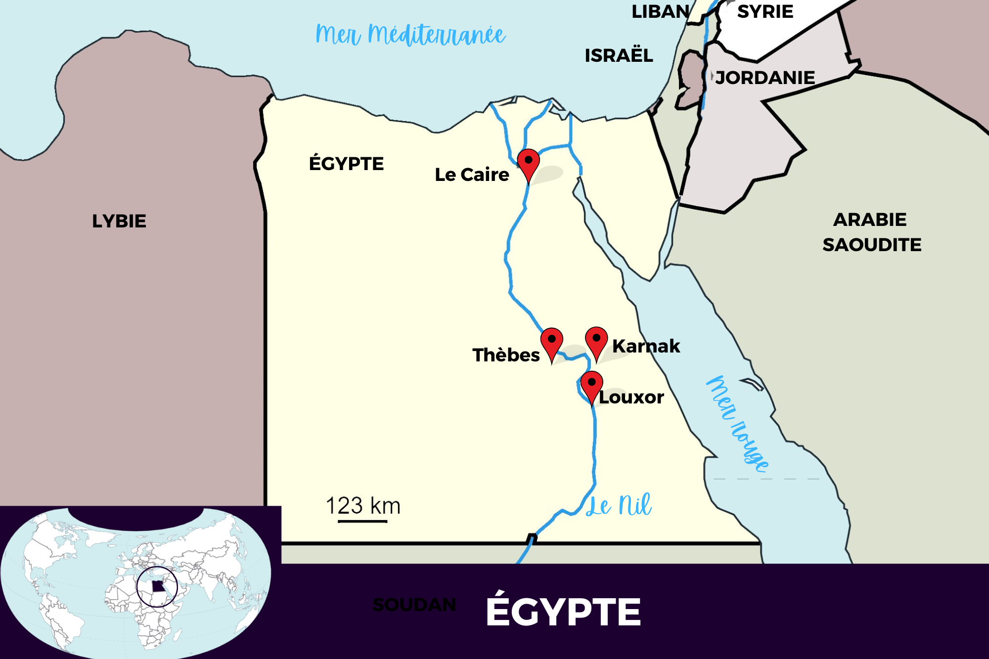 Carte de l'Égypte