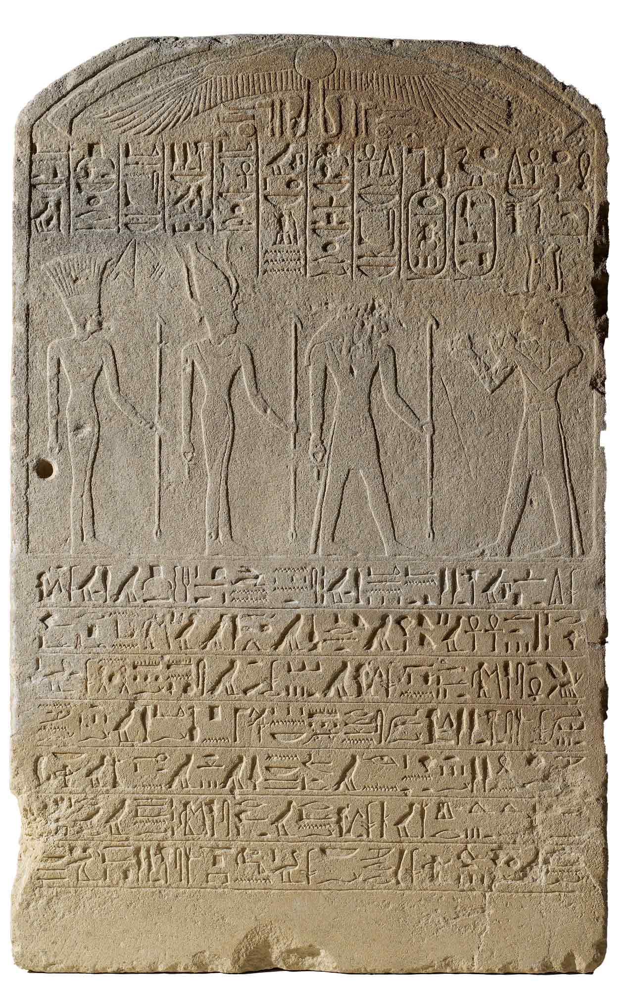 Aménophis II devant les dieux d'Eléphantine : Khnoum, Satet et Anouket