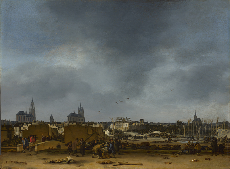 Vue de Delft après l'explosion de 1654