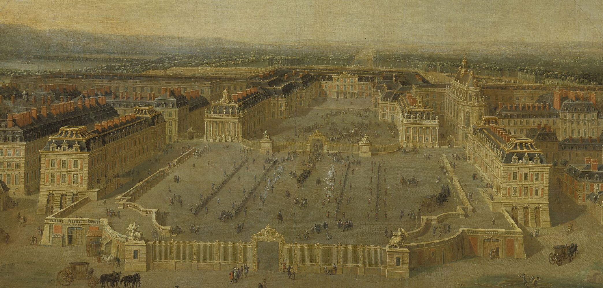 Vue du château de Versailles du côté de la place d'armes