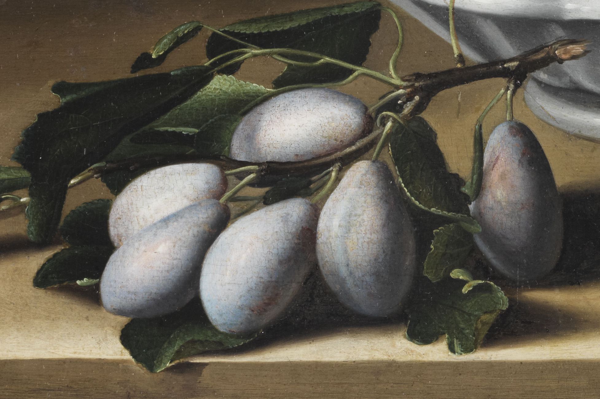 Coupe de cerises, prunes et melon