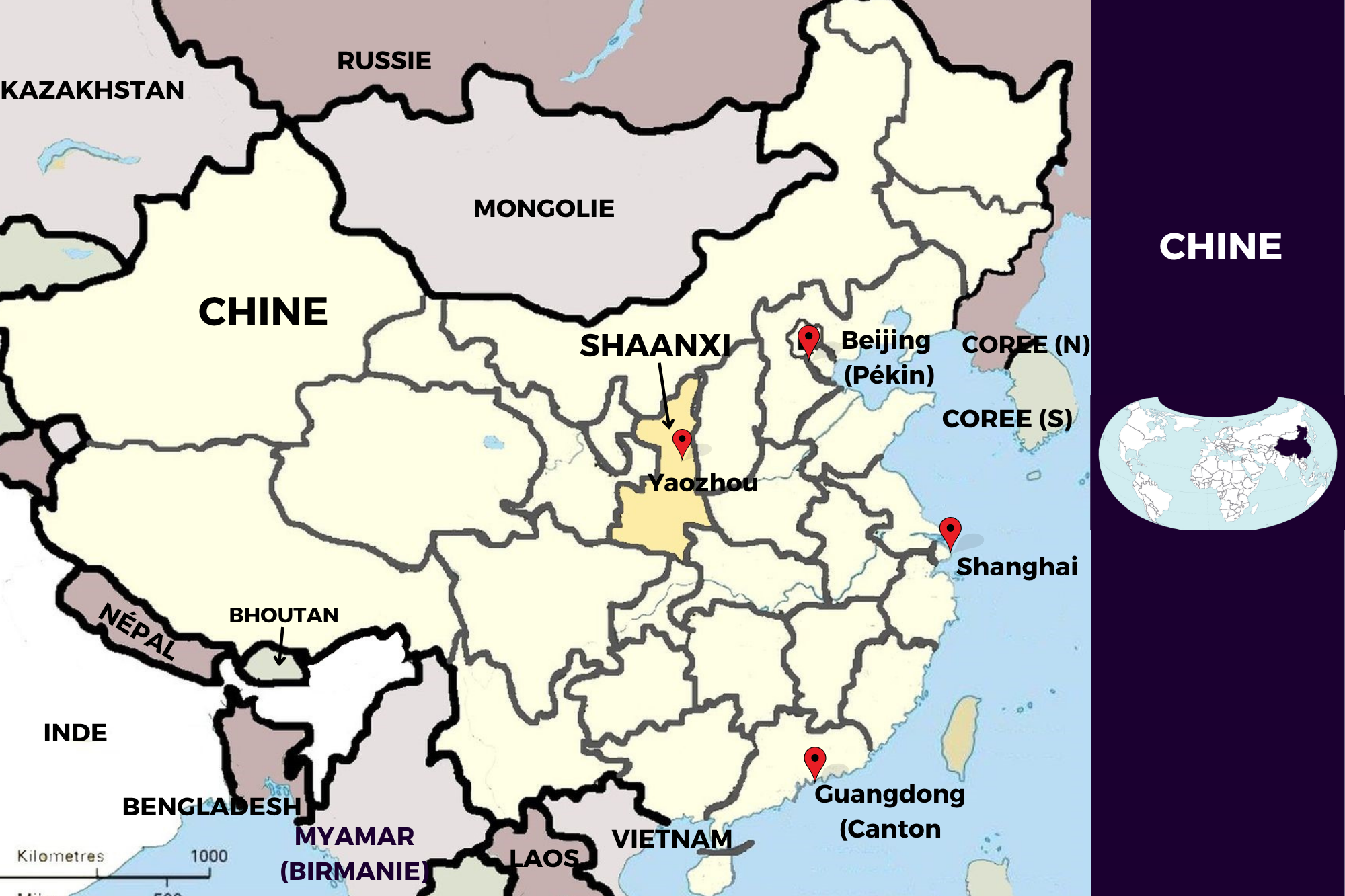 Carte de la Chine Carte de la Chine