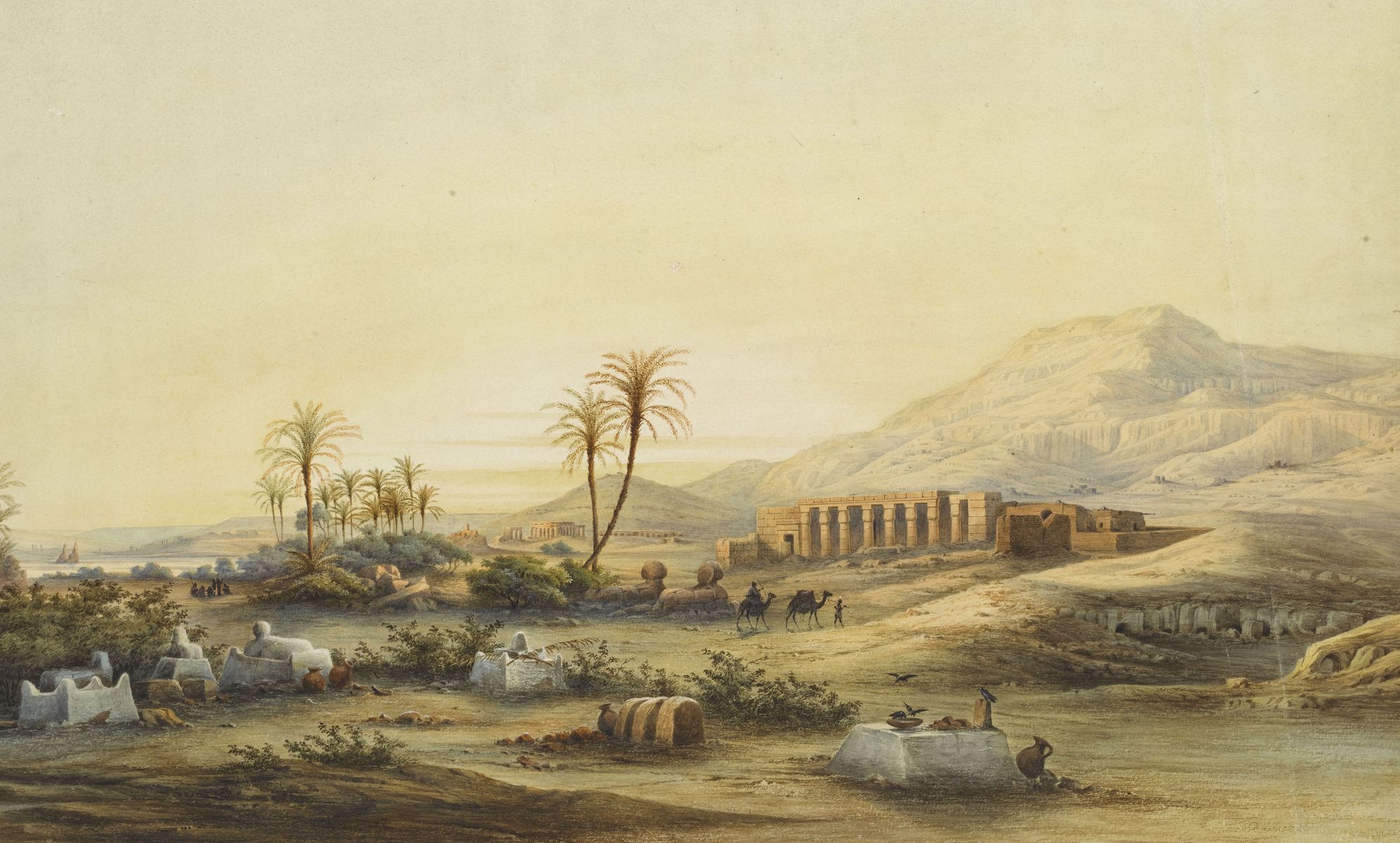 La Vallée du Nil avec les ruines du temple de Séthi Ier