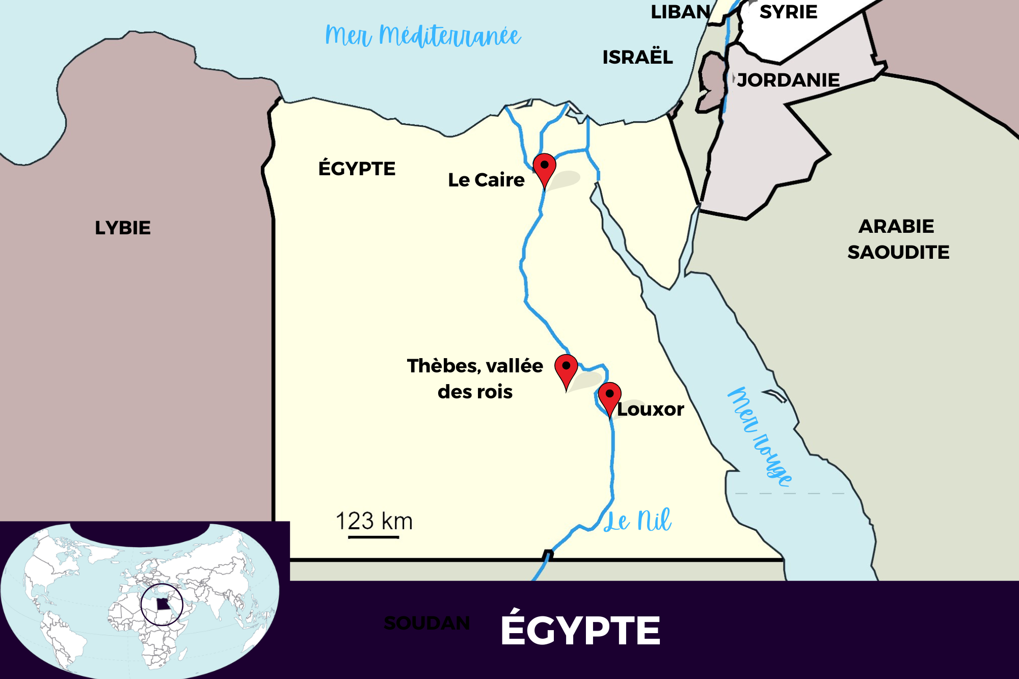 Carte de l'Égypte