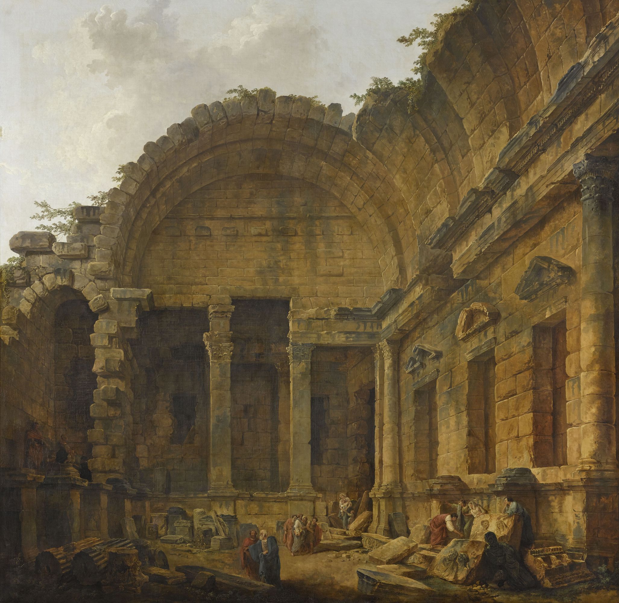 Intérieur du Temple de Diane à Nîmes