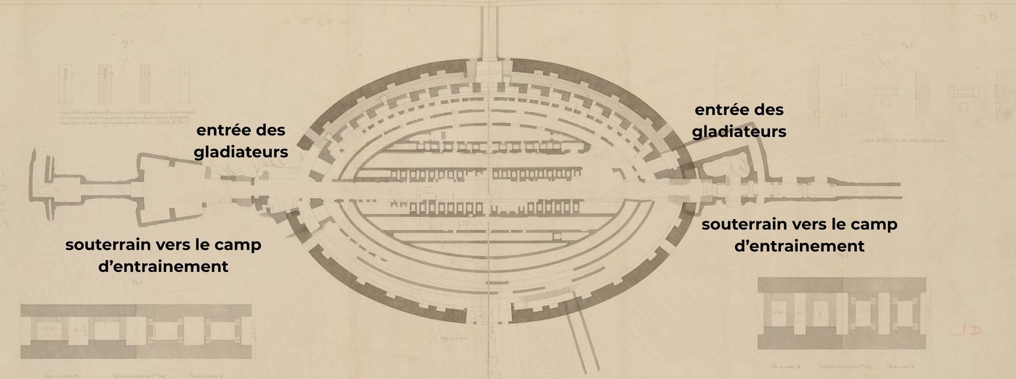 Le Colisée. Plans, coupes du sous le sous-sol
