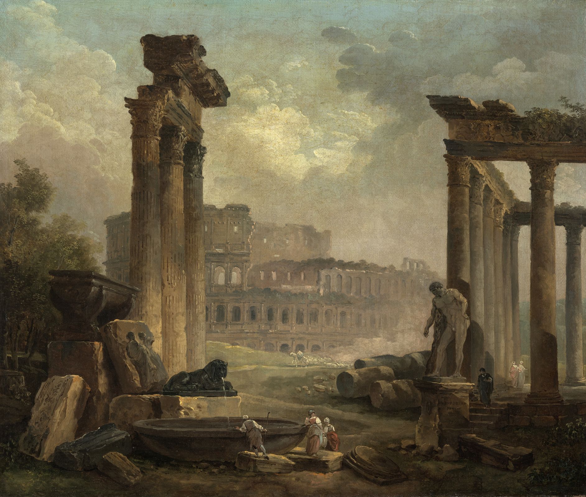 Ruines romaines avec le Colisée