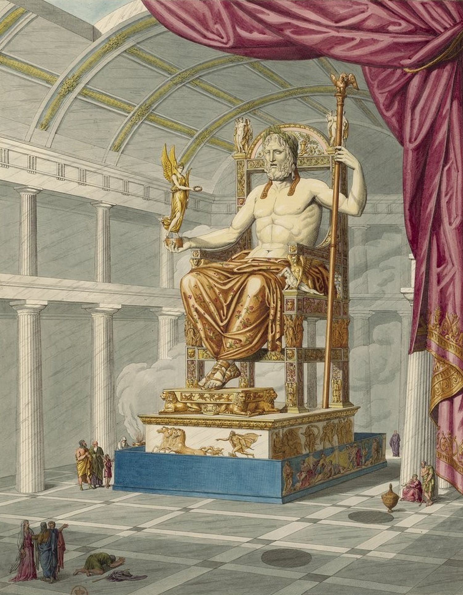 Reconstitution de la statue chryséléphantine de Zeus à Olympie de Phidias