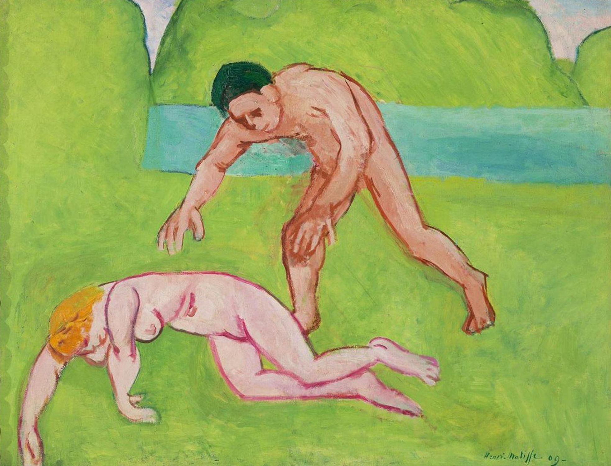 Nymphe et satyre