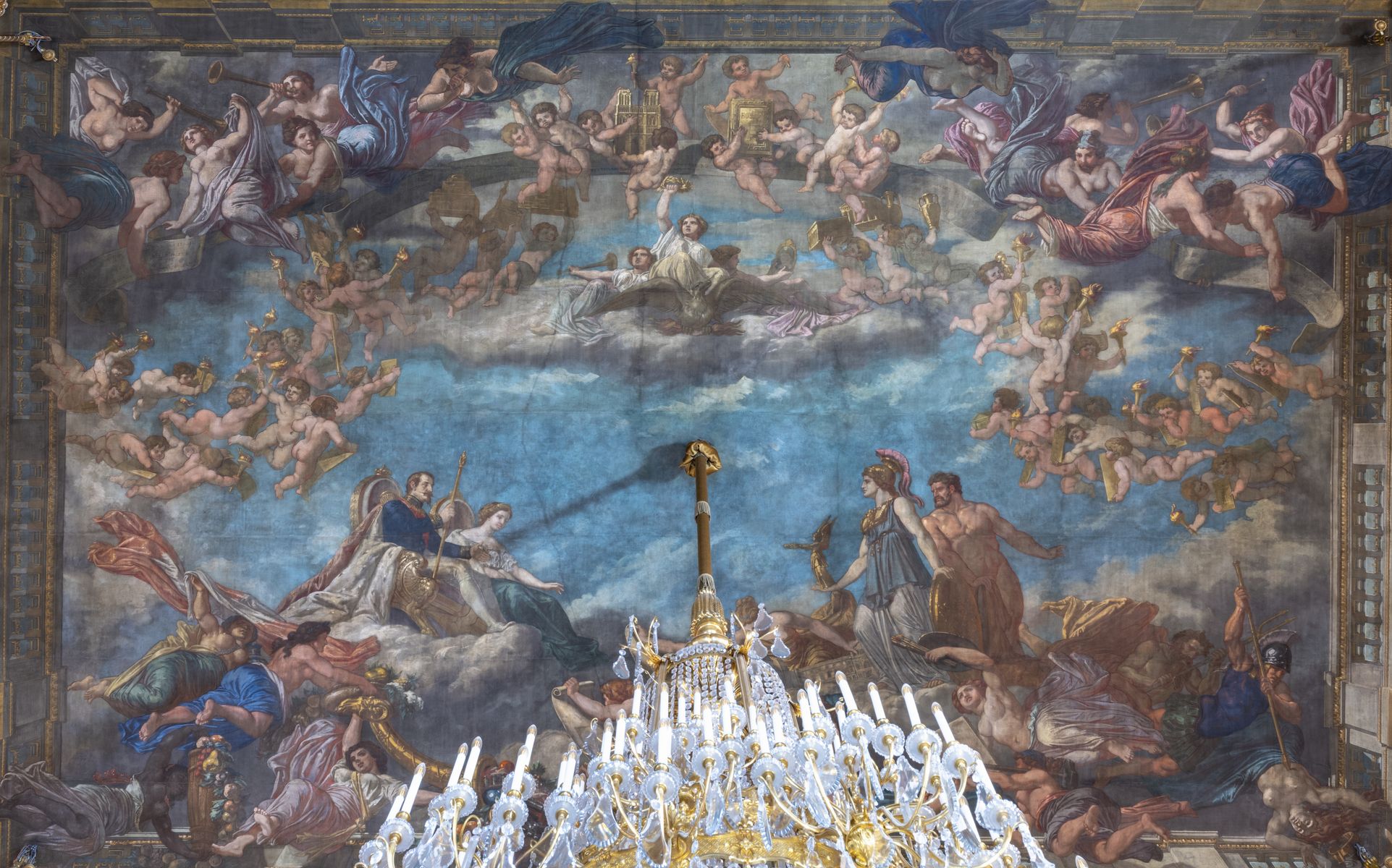 Allégorie avec Napoléon III et l'impératrice Eugénie