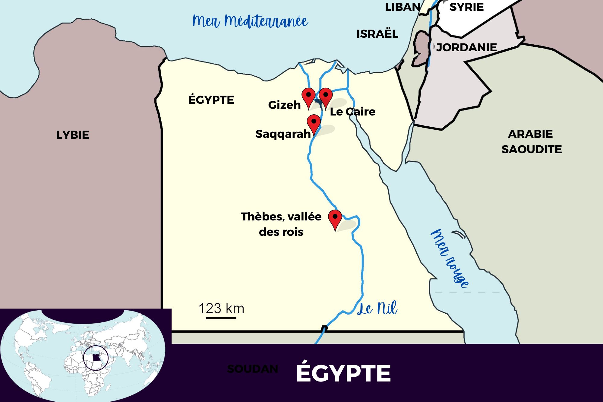 Carte de l'Égypte