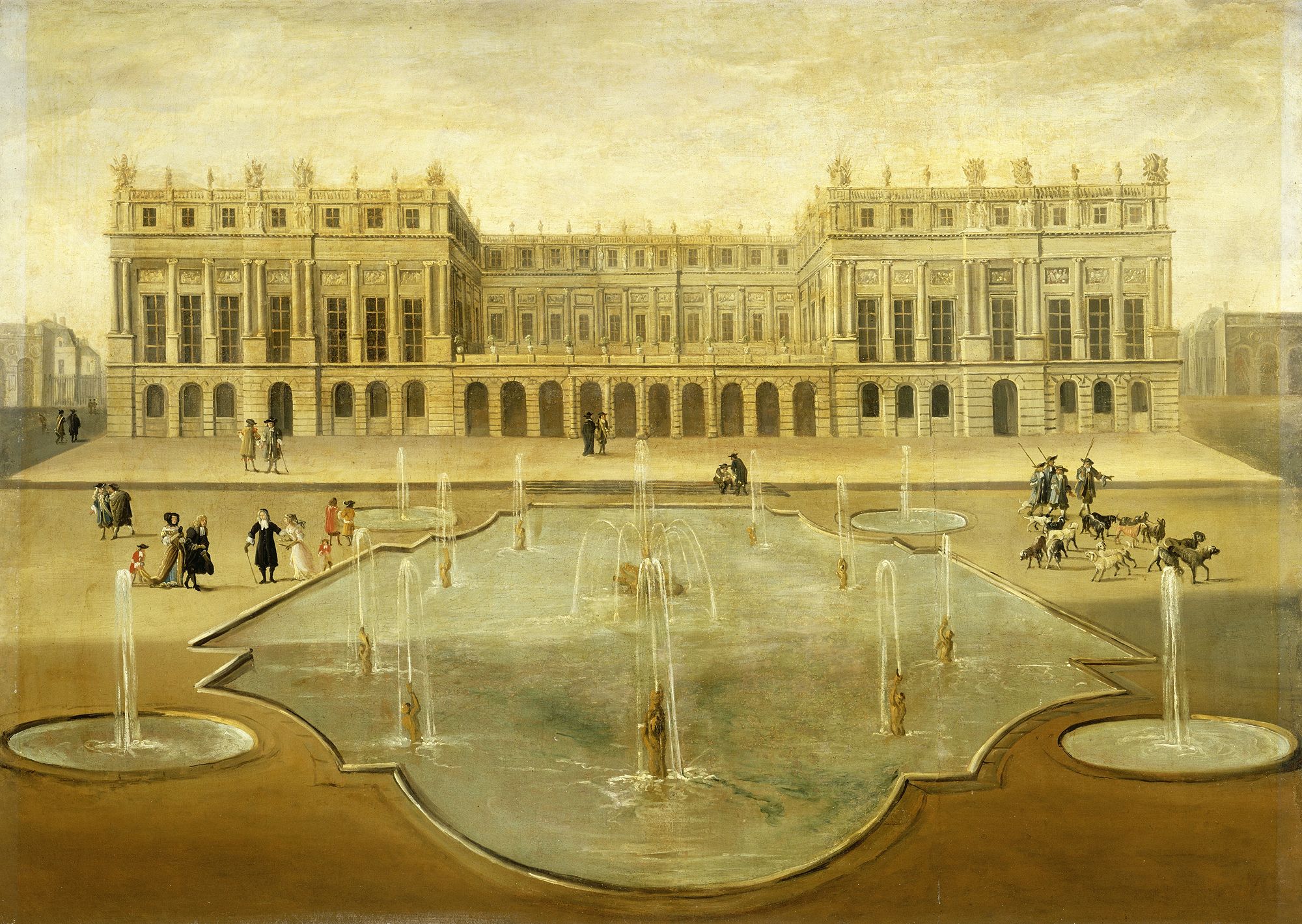 Vue du château de Versailles sur le Parterre d’eau