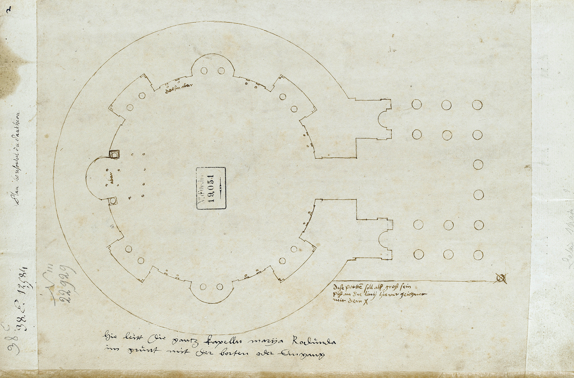 Le plan du Panthéon d’Agrippa à Rome 