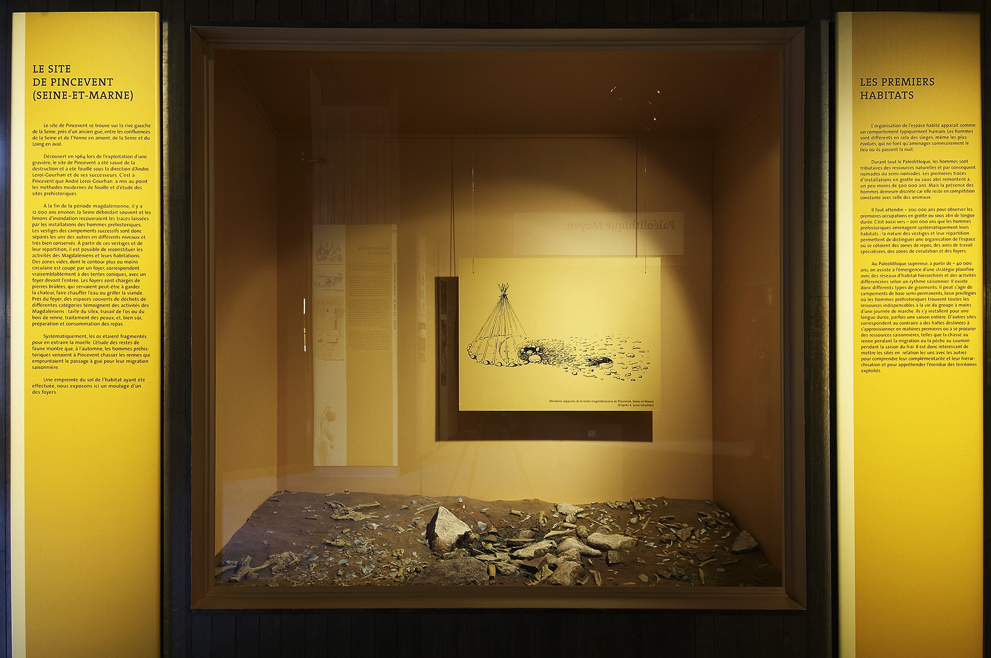 Reconstitution d’un foyer du site de Pincevent