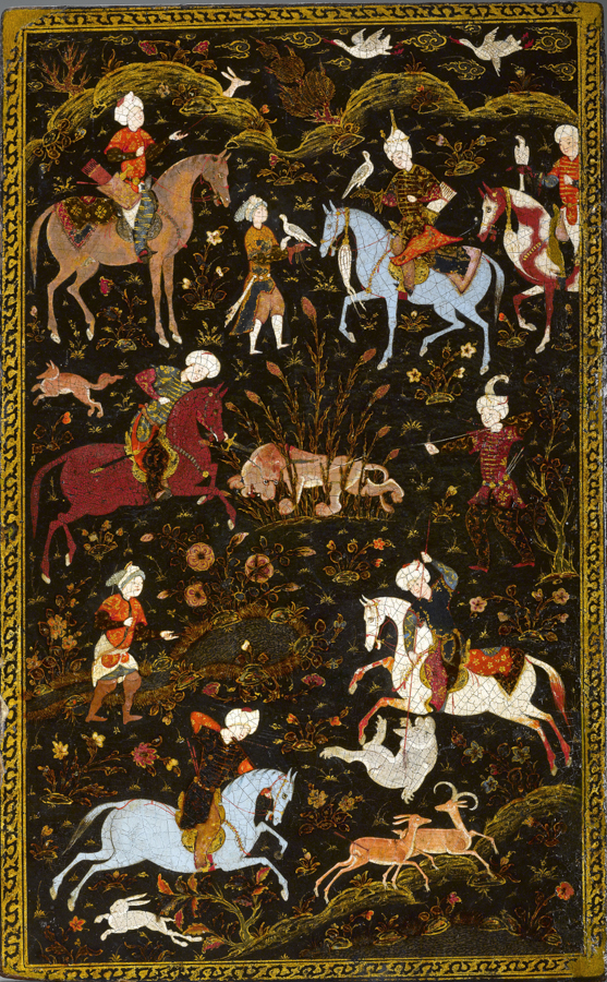 Reliure aux scènes de cour