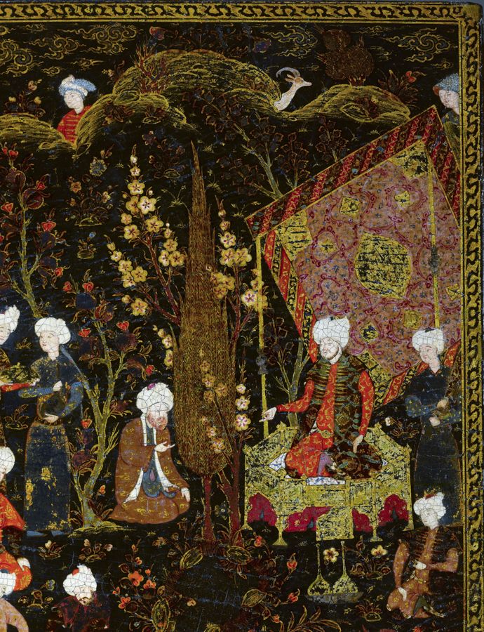 Reliure aux scènes de cour