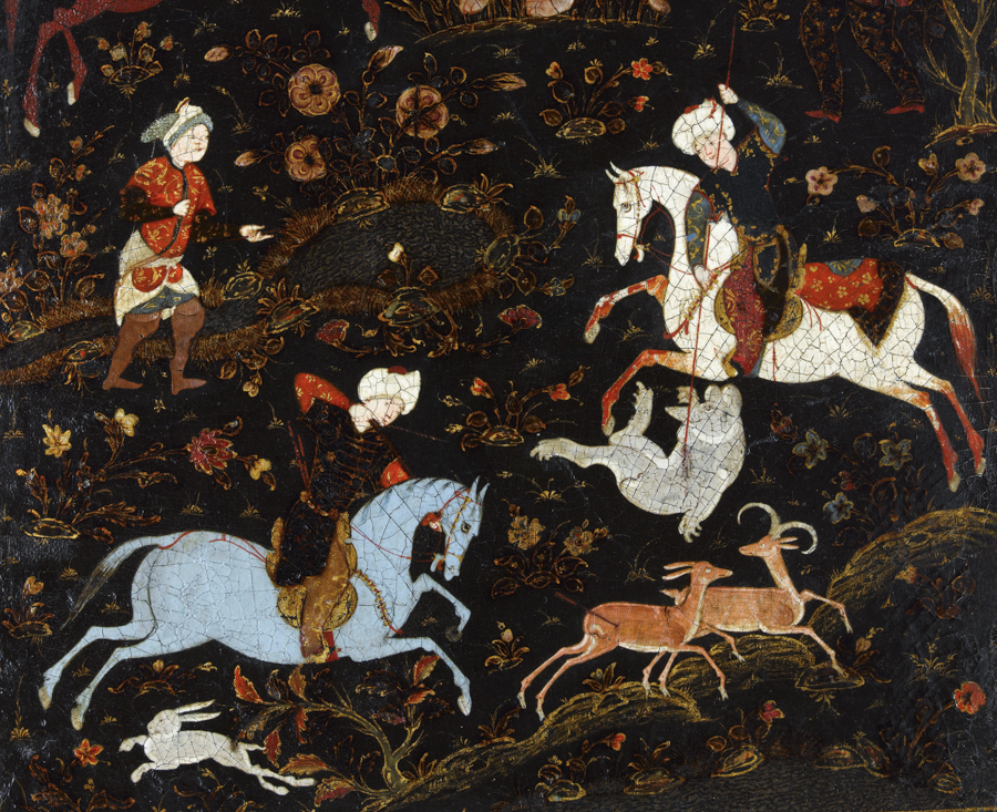 Reliure aux scènes de cour