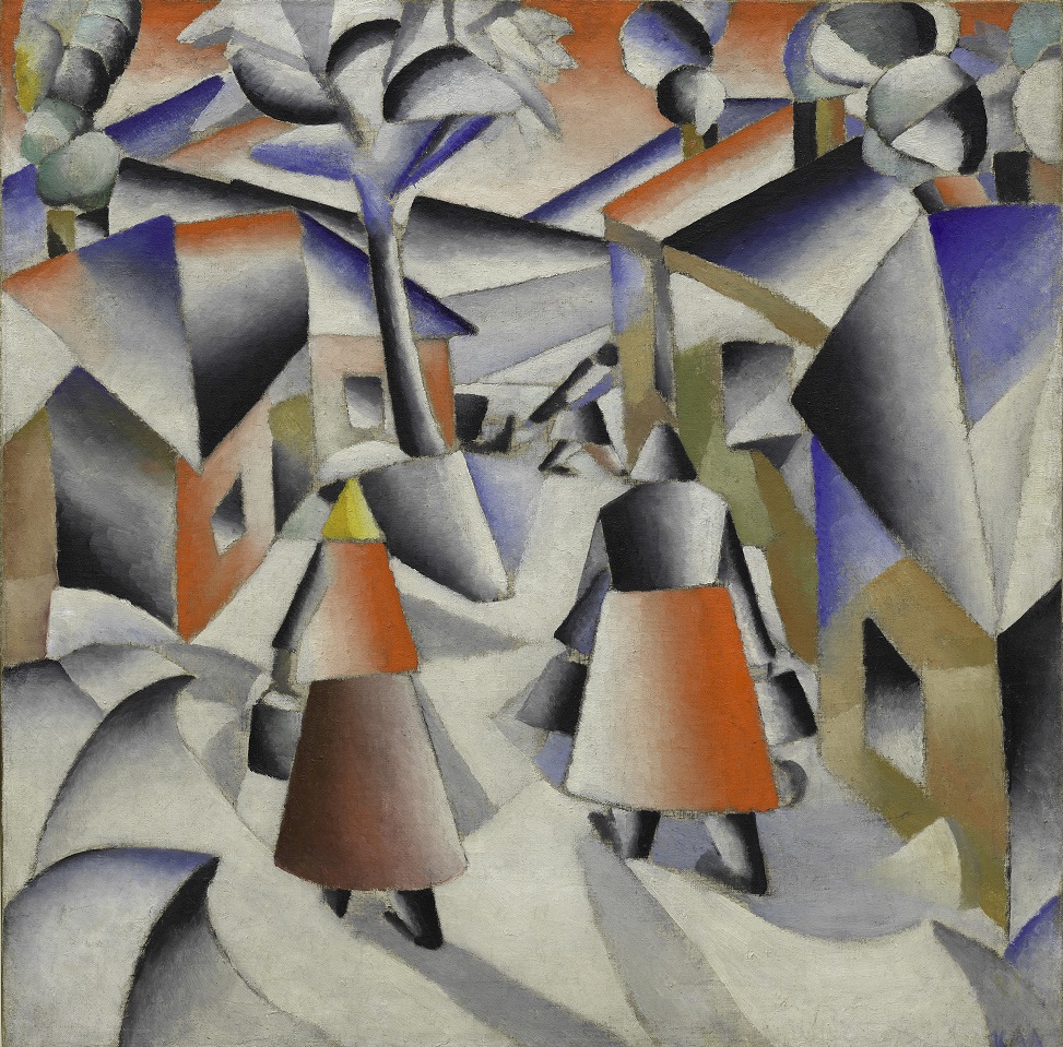 Village le matin après une tempête de neige