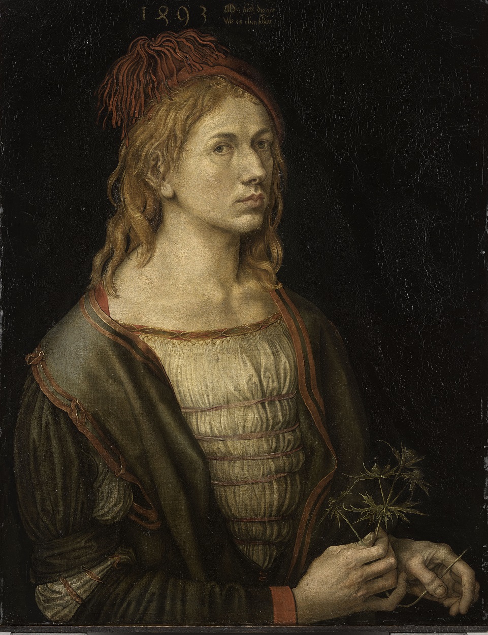 Portrait de l’artiste tenant un chardon Portrait de l’artiste tenant un chardon