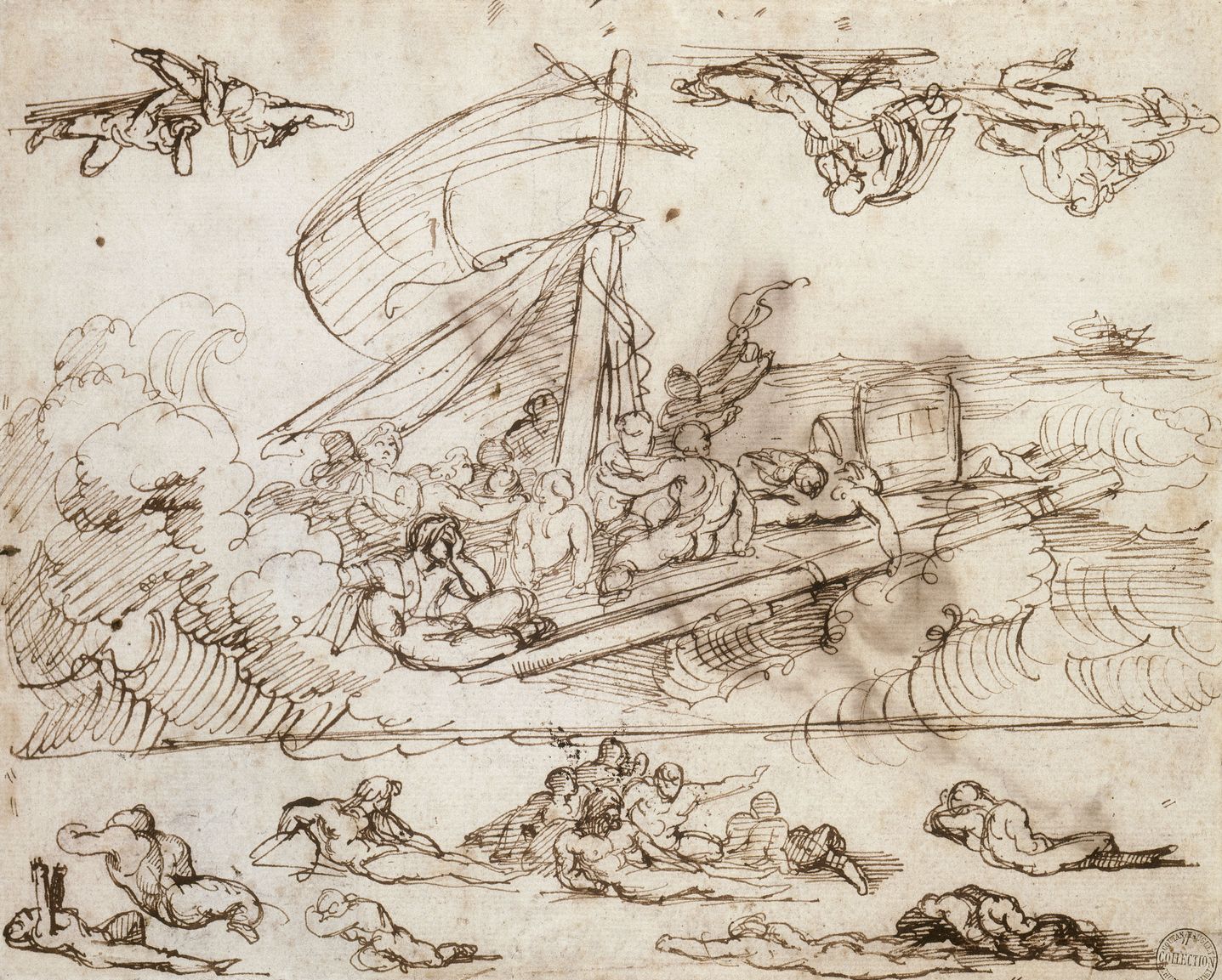 L’Apparition de L’Argus avec études de corps