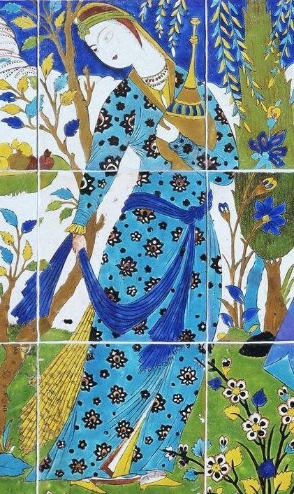 Panneau de revêtement. Jeune femme et assistants déjeunant