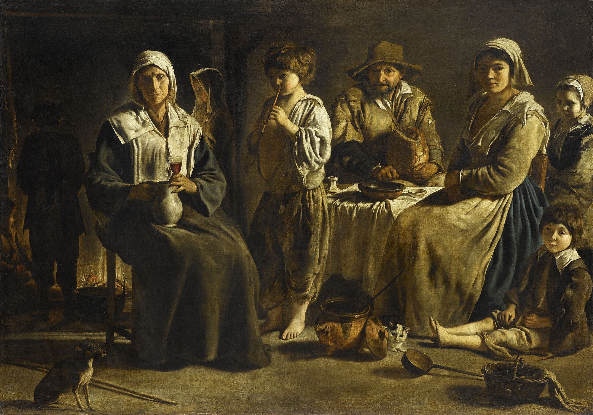 Famille de paysans dans un intérieur