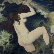 Femme nue dans une vague