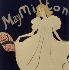 Affiche de Tououse-Lautrec, femme en blanc dans un cabaret