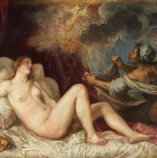 Nu féminin, Danaë recevant la pluis d'or de Zeus