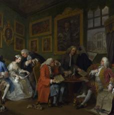 Familles anglaises réunies pour signer un contrat de mariage au XVIIIe siècle